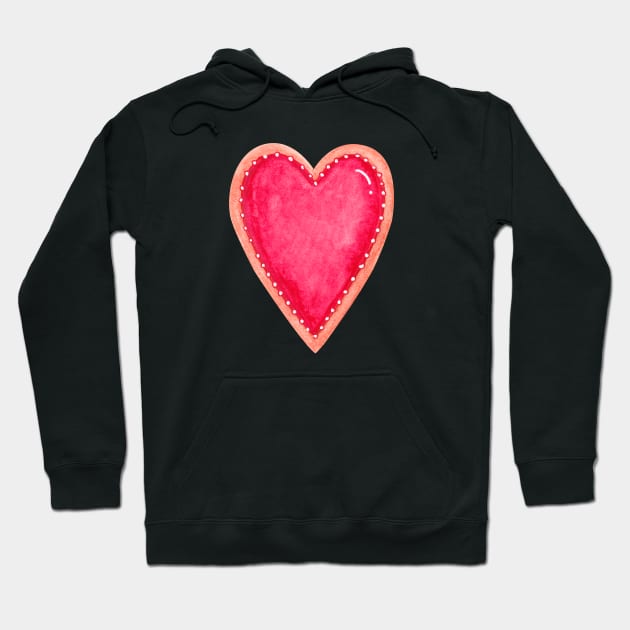 Red heart cookie Hoodie by shoko